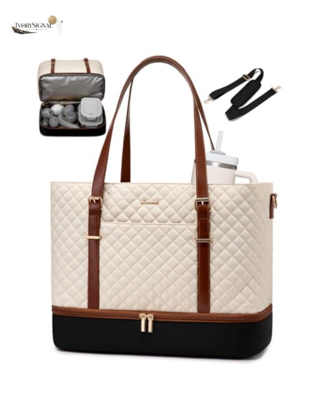 Insulated Lunch Tote Briefcase for Women 15.6 Laptop with 40oz Pocket